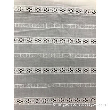 Bars Cotton Embroider Fabric